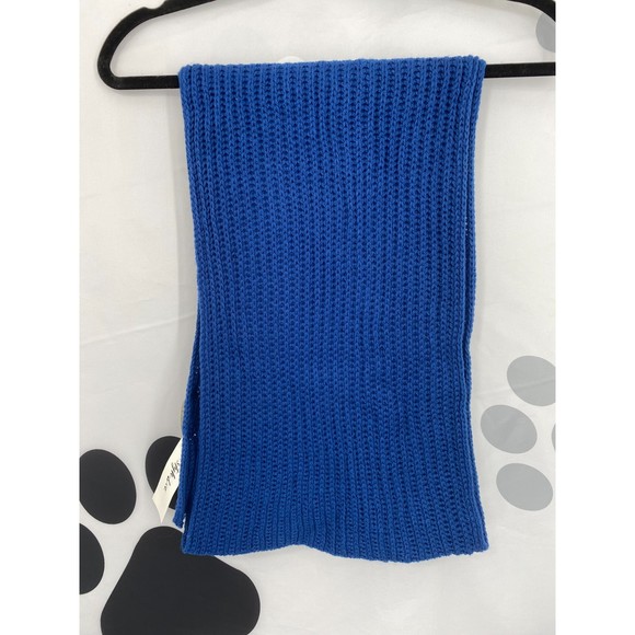 Style & Co NWT Solid Ribbed Muffler Extra Long Recycled Wrap Scarf Blue OS New - Picture 4 of 10